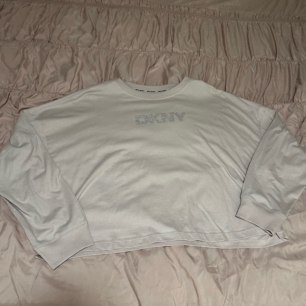 DKNY Lavender Cropped Long Sleeve Top - Picture 2 of 7